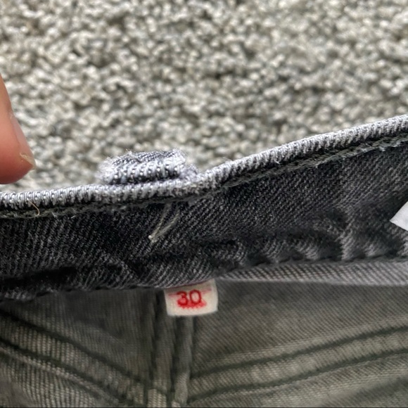 Washed Black Levi High Rise Jean with Button fly - Picture 5 of 6